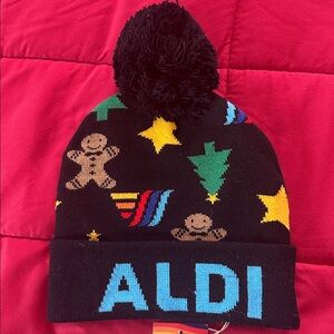 Aldi Beanie Hat Holiday Christmas Black 2024